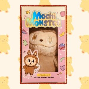 🧸🆕🧸 Mochi Monster Plush Monster Bag Charm Keychain-Brown NIB